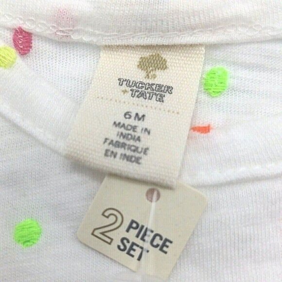 Tucker Tate NORDSTROM Baby Girls Two Piece Shorts Top Set Coral White 6 Mo. NEW - Picture 6 of 11